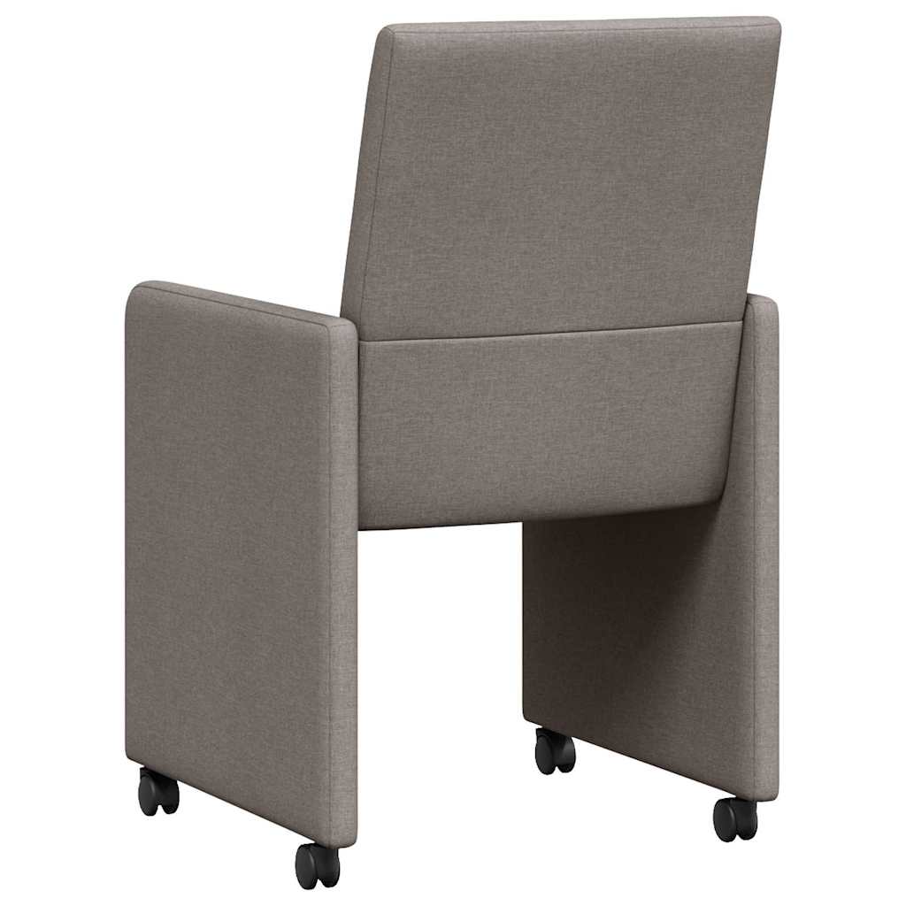 vidaXL Καρέκλες φαγητού με τροχούς 2 pcs Taupe 57 x 66 x 94 εκ ύφασμα