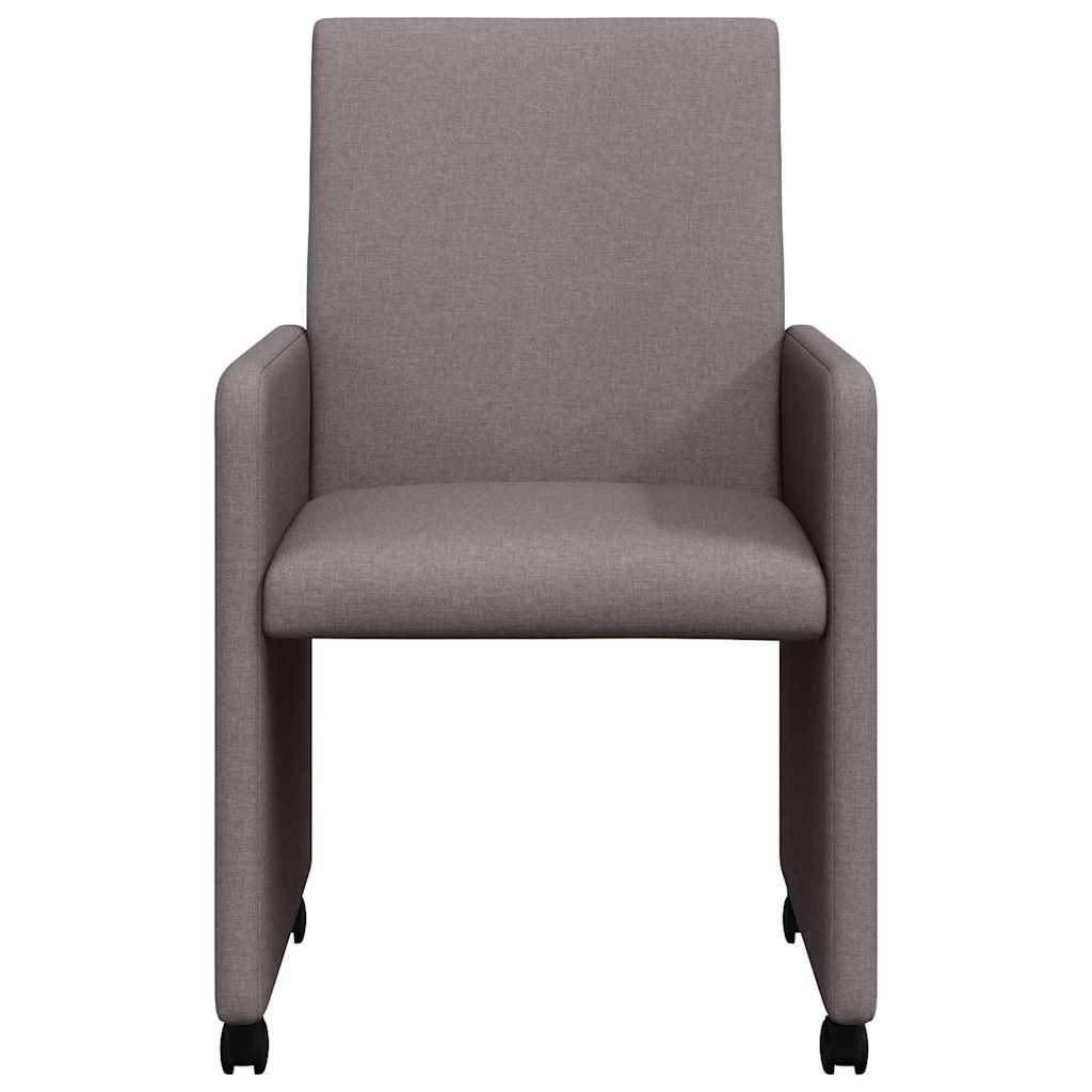 vidaXL Καρέκλες φαγητού με τροχούς 2 pcs Taupe 57 x 66 x 94 εκ ύφασμα