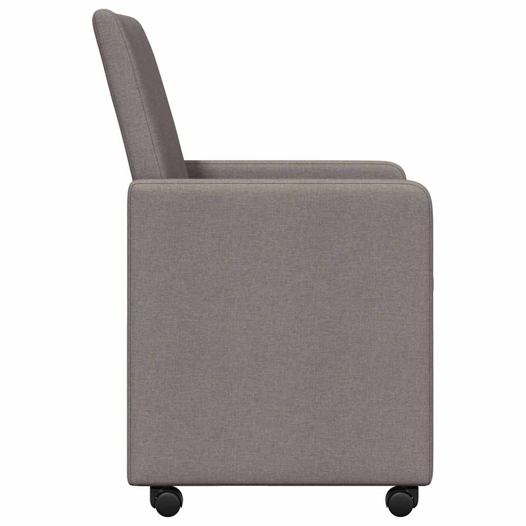 vidaXL Καρέκλες φαγητού με τροχούς 2 pcs Taupe 57 x 66 x 94 εκ ύφασμα