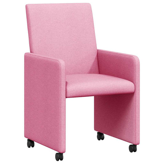 vidaXL Καρέκλες Φαγητού με Ρόδες 2 pcs Ροζ 57 x 66 x 94 εκ ύφασμα