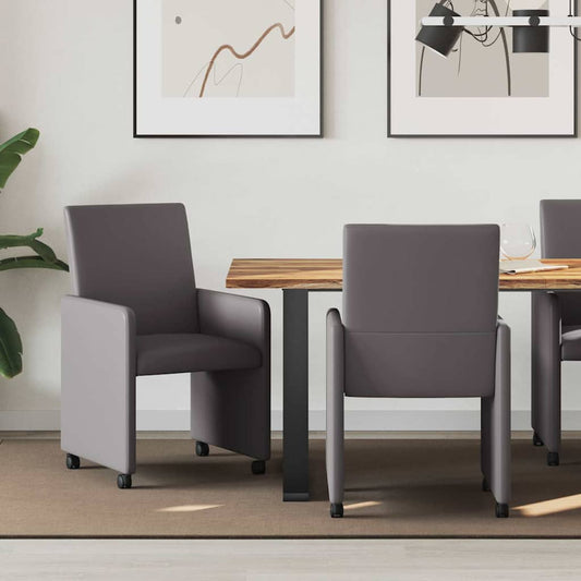 vidaXL Καρέκλες Φαγητού με Ρόδες με τροχούς 2 pcs Γκρι 57 x 66 x 94 εκ