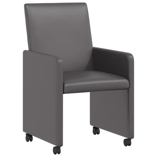 vidaXL Καρέκλες Φαγητού με Ρόδες με τροχούς 2 pcs Γκρι 57 x 66 x 94 εκ