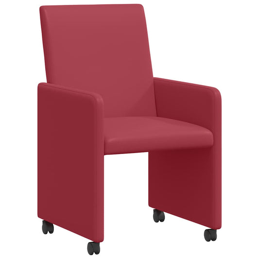 vidaXL Καρέκλες Φαγητού με Ρόδες 2 pcs Μπορντό 57 x 66 x 94 εκ