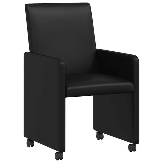 vidaXL Καρέκλες Φαγητού με Ρόδες 2 pcs Μαύρο 57 x 66 x 94 εκ
