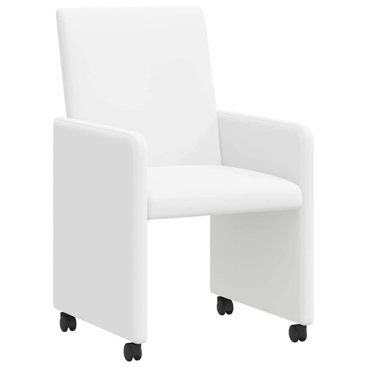 vidaXL Καρέκλες Φαγητού με Ρόδες 2 pcs Λευκό 57 x 66 x 94 εκ