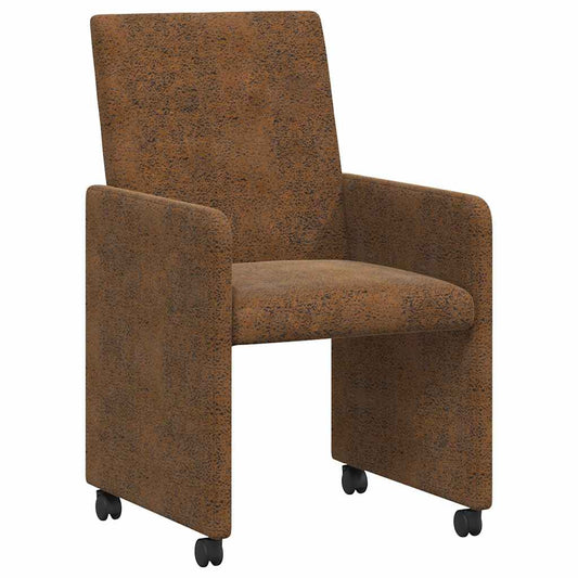 vidaXL Καρέκλες Φαγητού με Ρόδες με τροχούς 2 pcs Καφέ 57 x 66 x 94 εκ