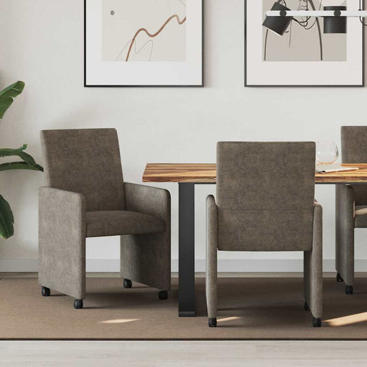vidaXL Καρέκλες Φαγητού με Ρόδες 2 pcs Σκούρο γκρι 57 x 66 x 94 εκ