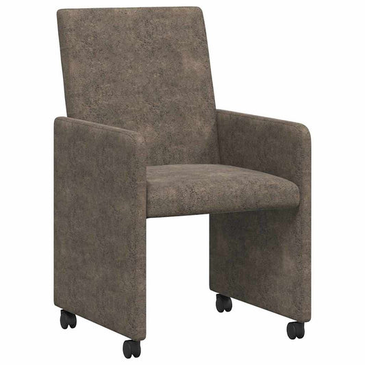 vidaXL Καρέκλες Φαγητού με Ρόδες 2 pcs Σκούρο γκρι 57 x 66 x 94 εκ