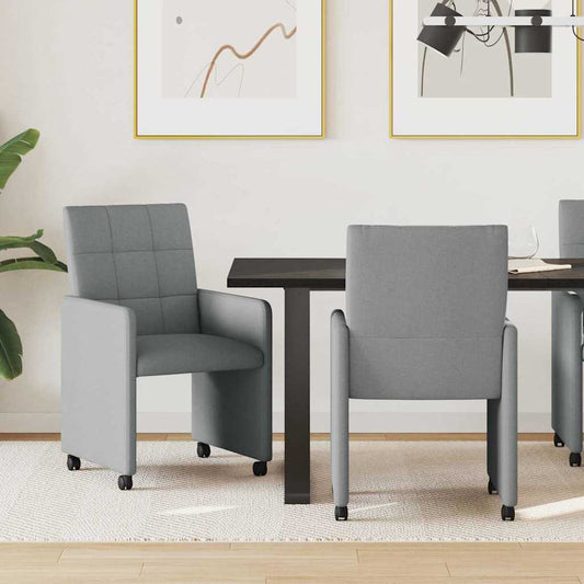 vidaXL Καρέκλες Φαγητού με Ρόδες 2 pcs Ανοιχτό γκρι 58 x 65 x 94 εκ