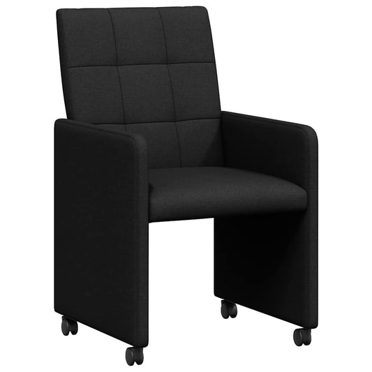 vidaXL Καρέκλες Φαγητού με Ρόδες 2 pcs Μαύρο 58 x 65 x 94 εκ ύφασμα