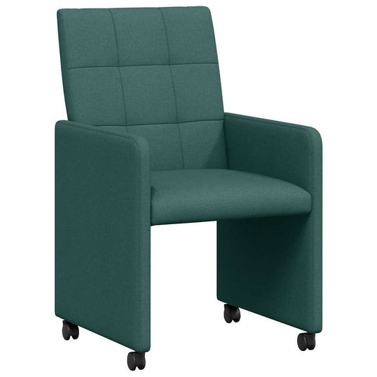 vidaXL Καρέκλες Φαγητού με Ρόδες 2 pcs Σκούρο πράσινο 58 x 65 x 94 εκ
