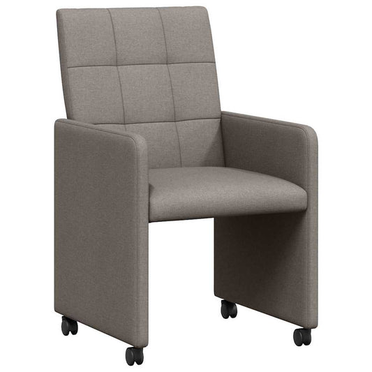 vidaXL Καρέκλες Φαγητού με Ρόδες 2 pcs Taupe 58 x 65 x 94 εκ ύφασμα