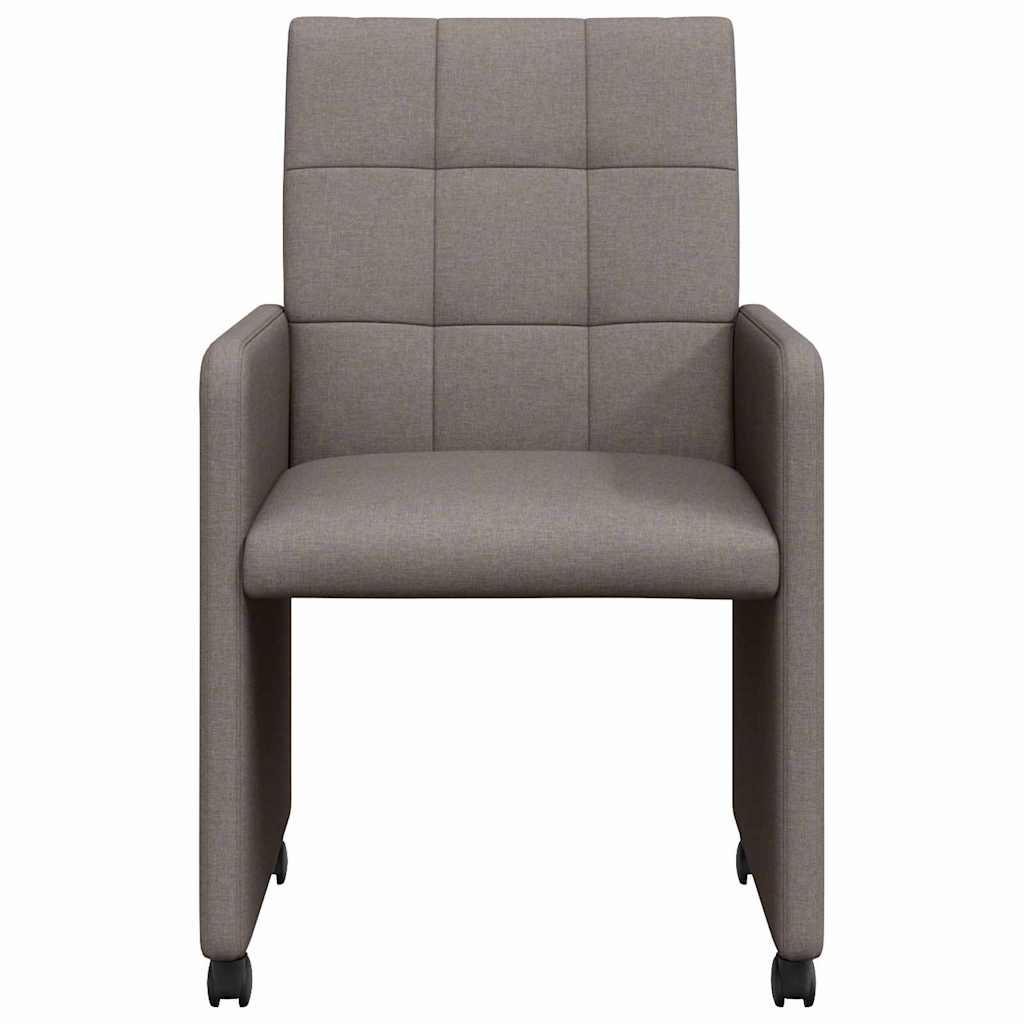 vidaXL Καρέκλες φαγητού με τροχούς 2 pcs Taupe 58 x 65 x 94 εκ ύφασμα