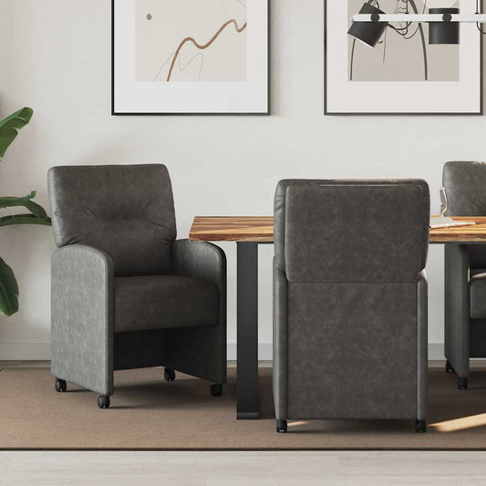 vidaXL Καρέκλες Φαγητού με Ρόδες 2 pcs Μαύρο 57 x 67 x 95 εκ