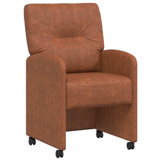 vidaXL Καρέκλες Φαγητού με Ρόδες με τροχούς 2 pcs Καφέ 57 x 67 x 95 εκ