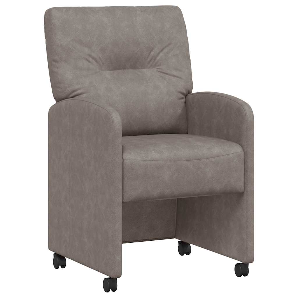 vidaXL Καρέκλες φαγητού 2 pcs Γκρι 57 x 67 x 95 εκ Τεχνητό δέρμα