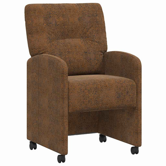 vidaXL Καρέκλες Φαγητού με Ρόδες με τροχούς 2 pcs Καφέ 57 x 67 x 95 εκ