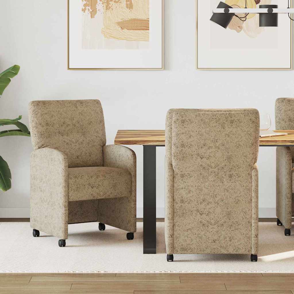 vidaXL Καρέκλες φαγητού με τροχούς 2 pcs Ανοιχτό γκρι 57 x 67 x 95 εκ