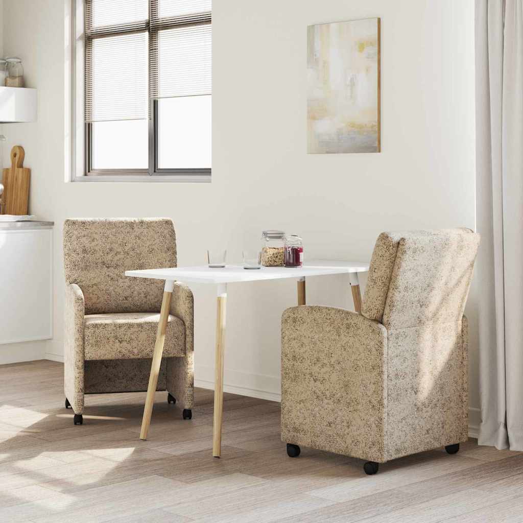 vidaXL Καρέκλες φαγητού με τροχούς 2 pcs Ανοιχτό γκρι 57 x 67 x 95 εκ