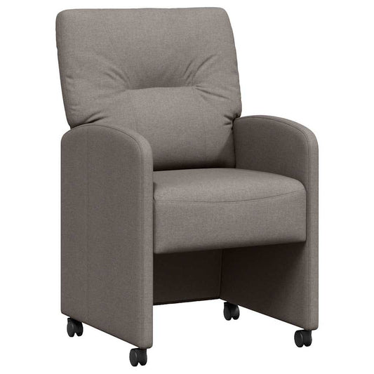 vidaXL Καρέκλες φαγητού με τροχούς 2 pcs Taupe 57 x 67 x 95 εκ ύφασμα