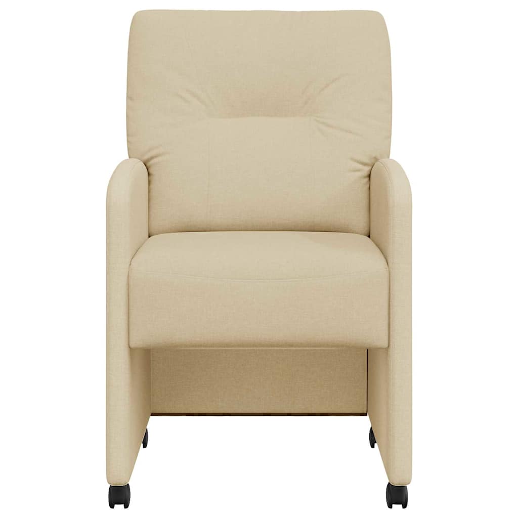 vidaXL Καρέκλες φαγητού με τροχούς 2 pcs Κρεμ 57 x 67 x 95 εκ ύφασμα