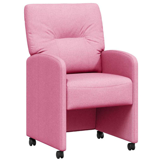 vidaXL Καρέκλες Φαγητού με Ρόδες 2 pcs Ροζ 57 x 67 x 95 εκ ύφασμα