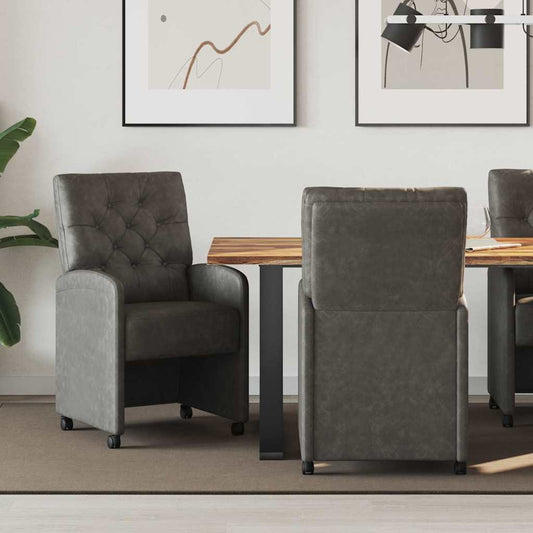 vidaXL Καρέκλες φαγητού 2 pcs Μαύρο 58 x 67 x 97 εκ Τεχνητό δέρμα