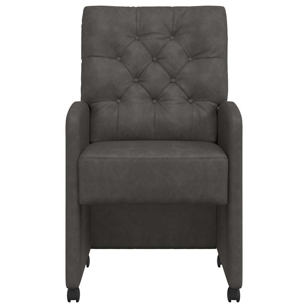 vidaXL Καρέκλες φαγητού 2 pcs Μαύρο 58 x 67 x 97 εκ Τεχνητό δέρμα
