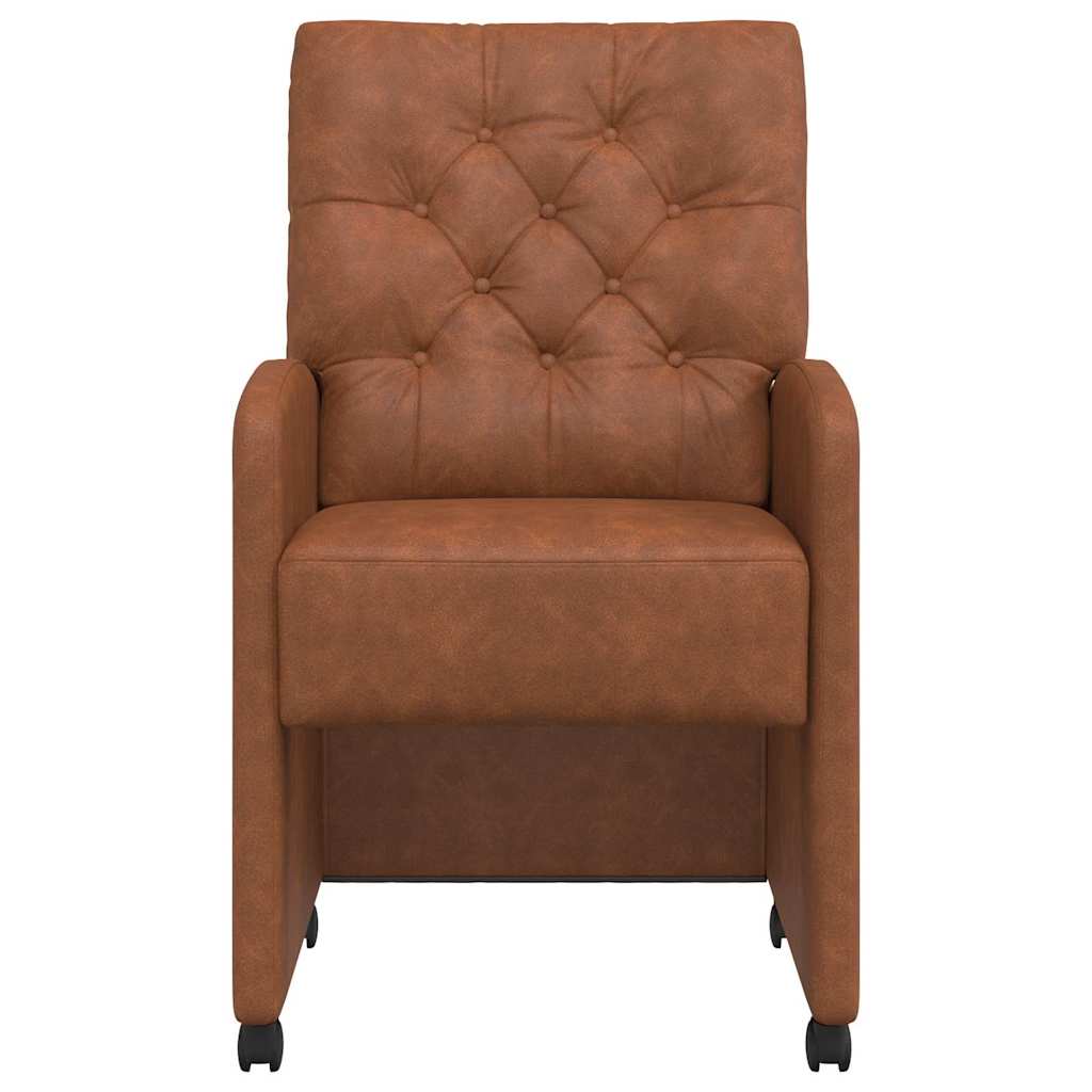 vidaXL Καρέκλες φαγητού 2 pcs Καφέ 58 x 67 x 97 εκ Τεχνητό δέρμα