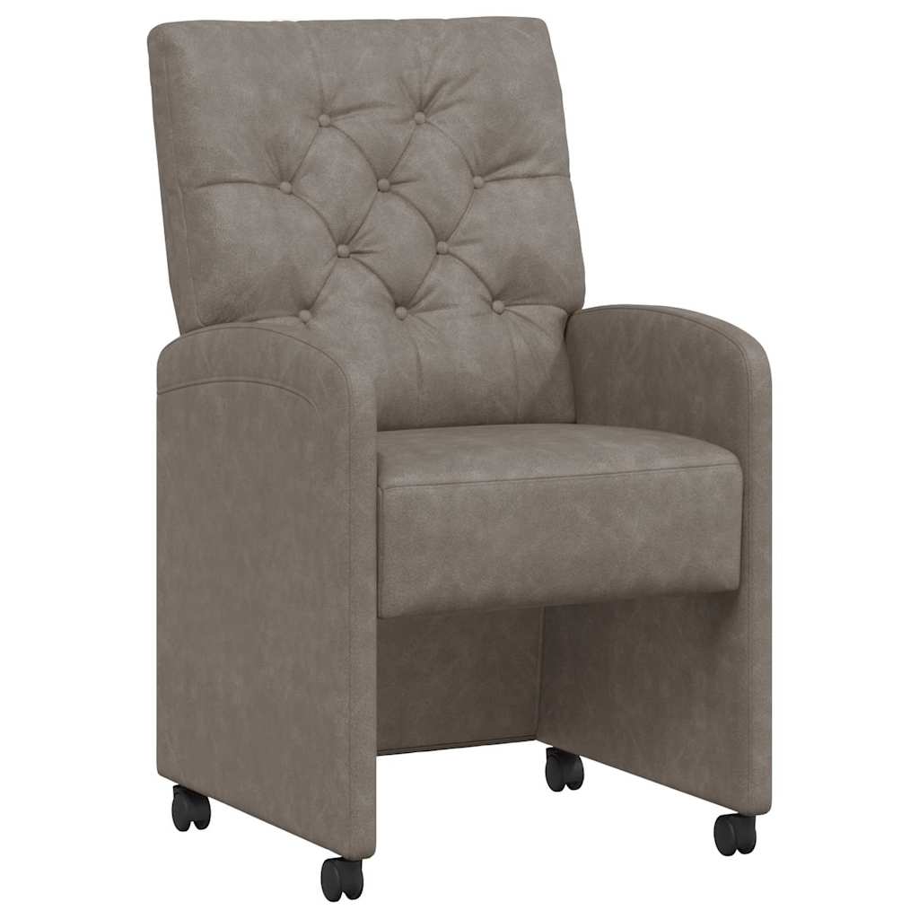 vidaXL Καρέκλες φαγητού 2 pcs Γκρι 58 x 67 x 97 εκ Τεχνητό δέρμα