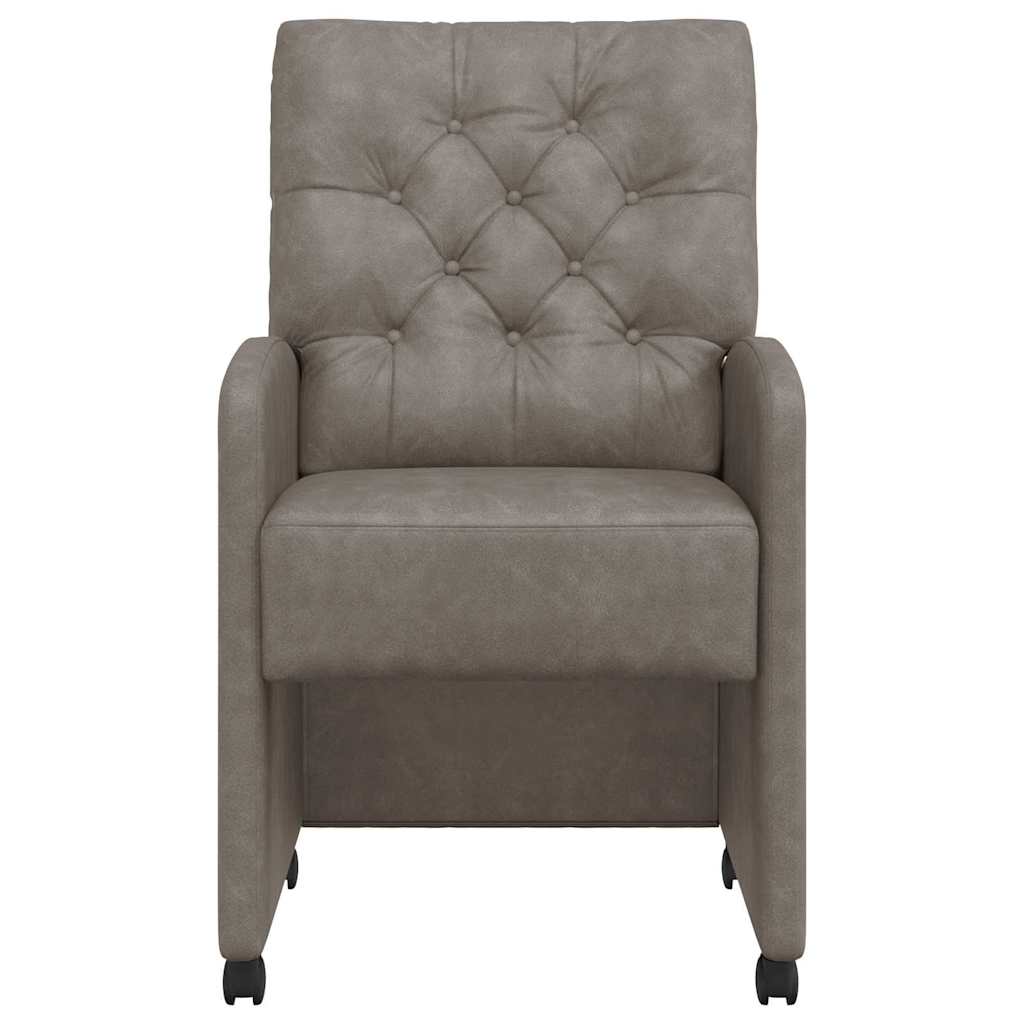 vidaXL Καρέκλες φαγητού 2 pcs Γκρι 58 x 67 x 97 εκ Τεχνητό δέρμα