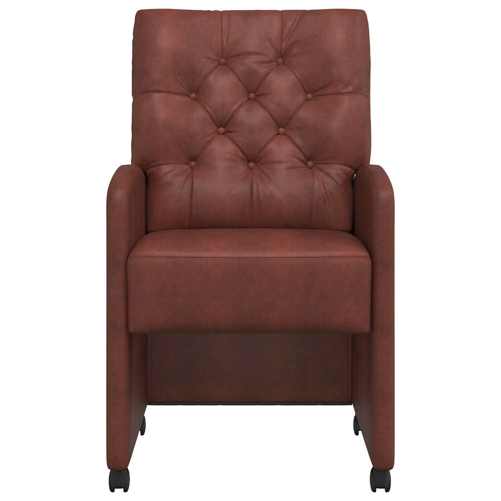 vidaXL Καρέκλες φαγητού με τροχούς 2 pcs Λαμπερό καφέ 58 x 67 x 97 εκ