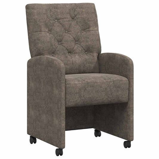 vidaXL Καρέκλες φαγητού με τροχούς 2 pcs Σκούρο γκρι 58 x 67 x 97 εκ