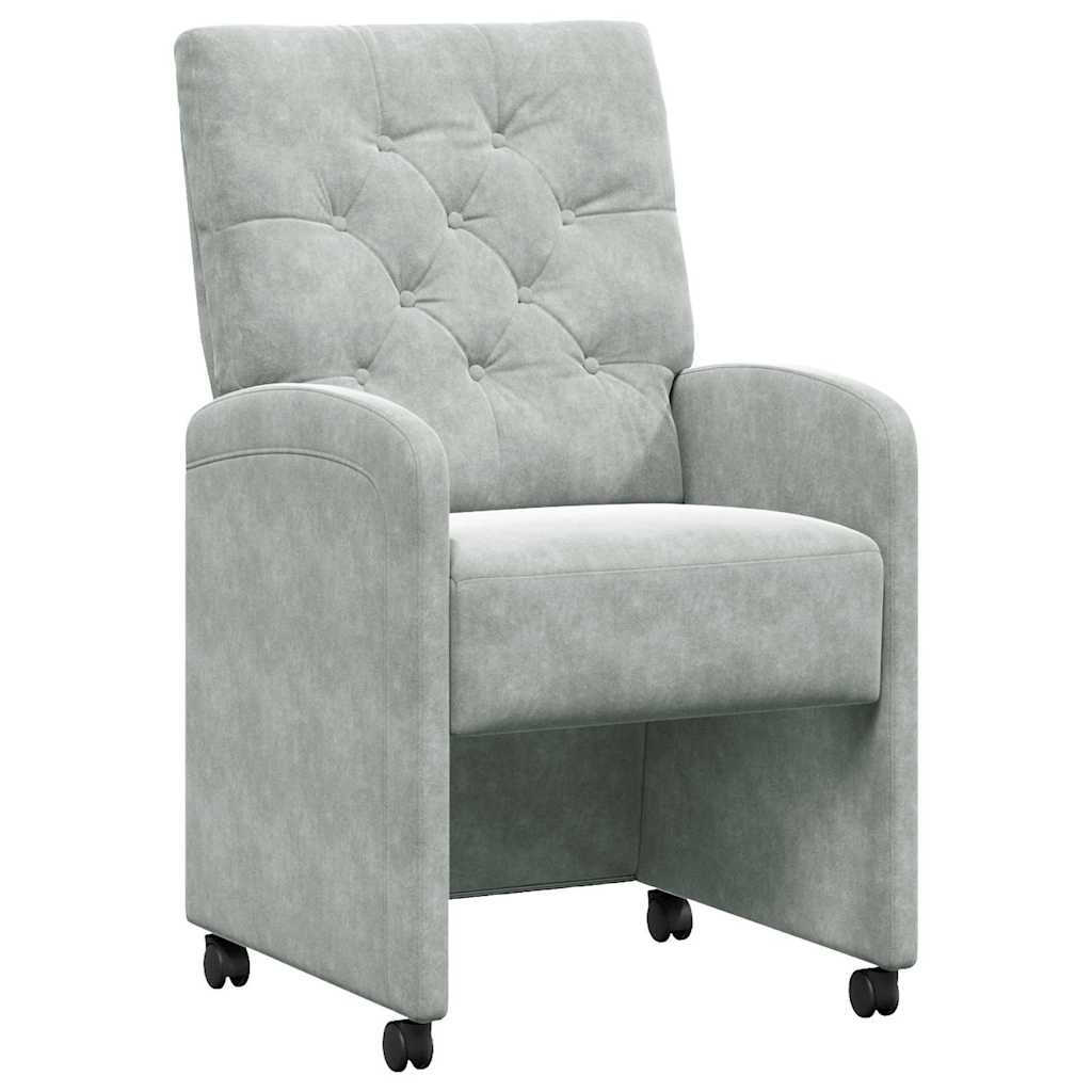 vidaXL Καρέκλες φαγητού 2 pcs Ανοιχτό γκρι 58 x 67 x 97 εκ Βελούδο