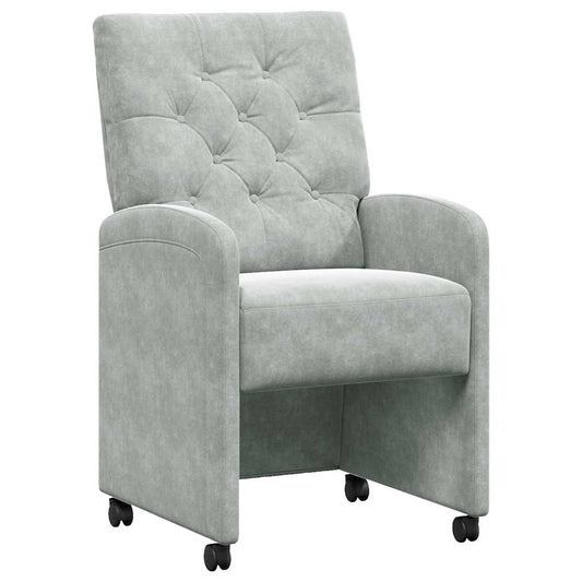 vidaXL Καρέκλες φαγητού 2 pcs Ανοιχτό γκρι 58 x 67 x 97 εκ Βελούδο