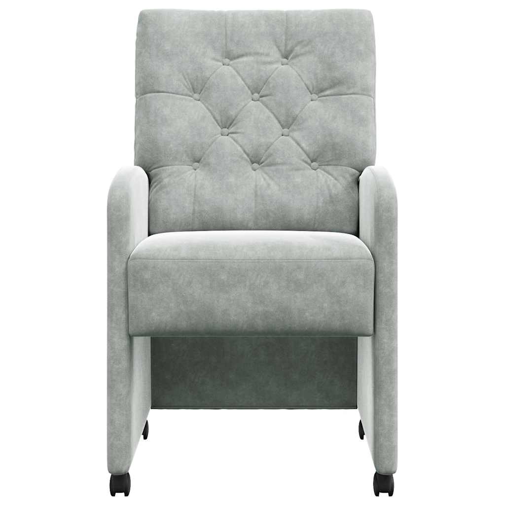vidaXL Καρέκλες φαγητού 2 pcs Ανοιχτό γκρι 58 x 67 x 97 εκ Βελούδο