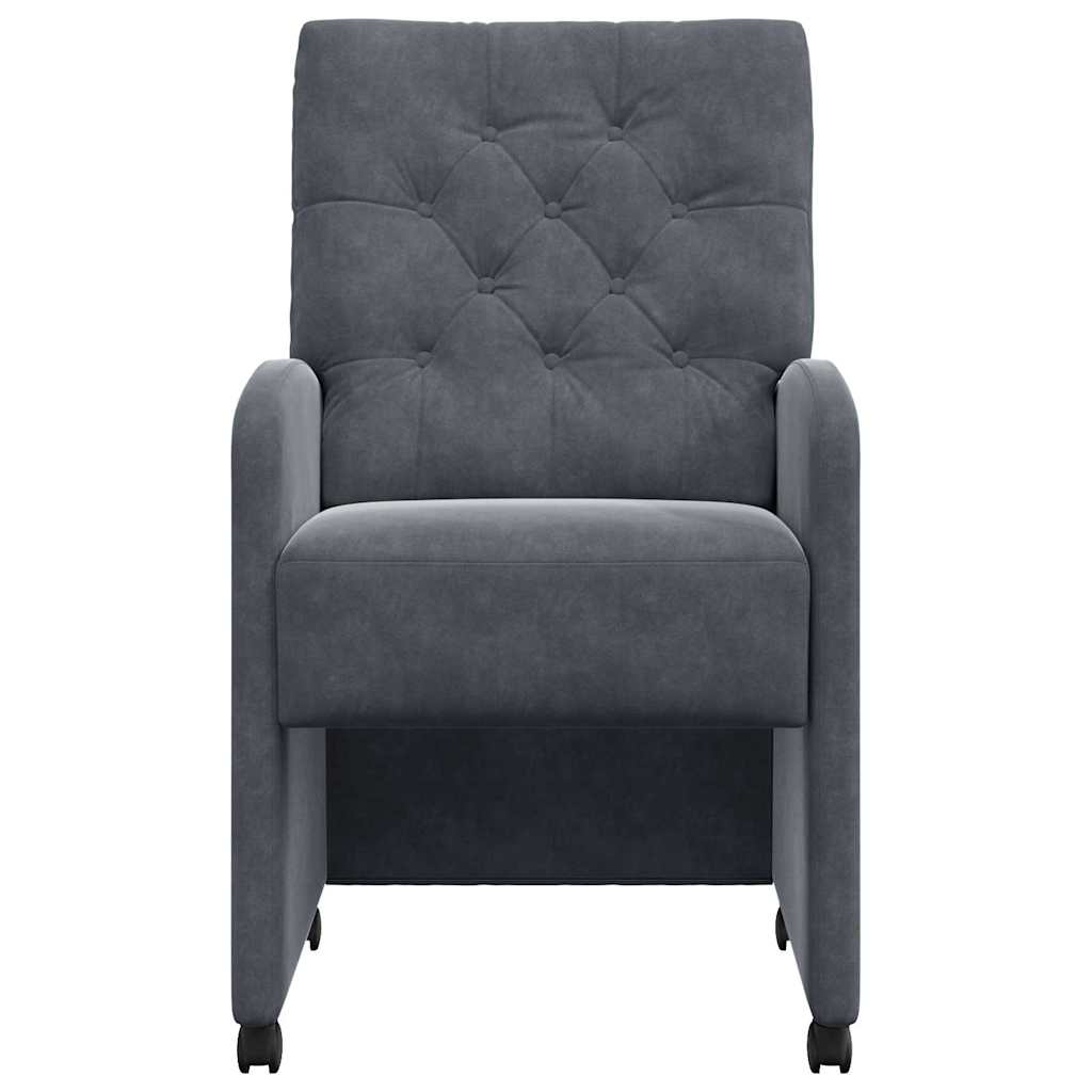 vidaXL Καρέκλες φαγητού 2 pcs Σκούρο γκρι 58 x 67 x 97 εκ Βελούδο