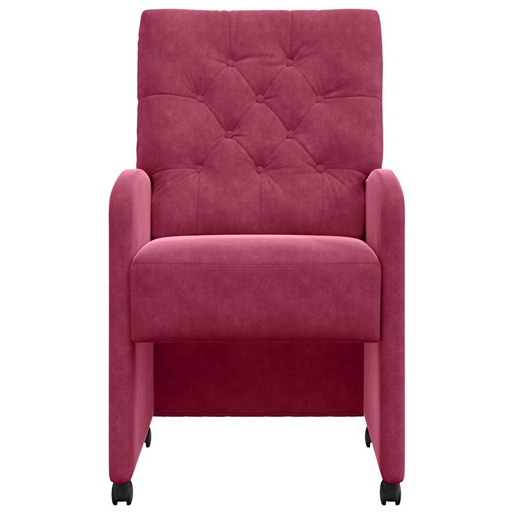 vidaXL Καρέκλες φαγητού 2 pcs Μπορντό 58 x 67 x 97 εκ Βελούδο