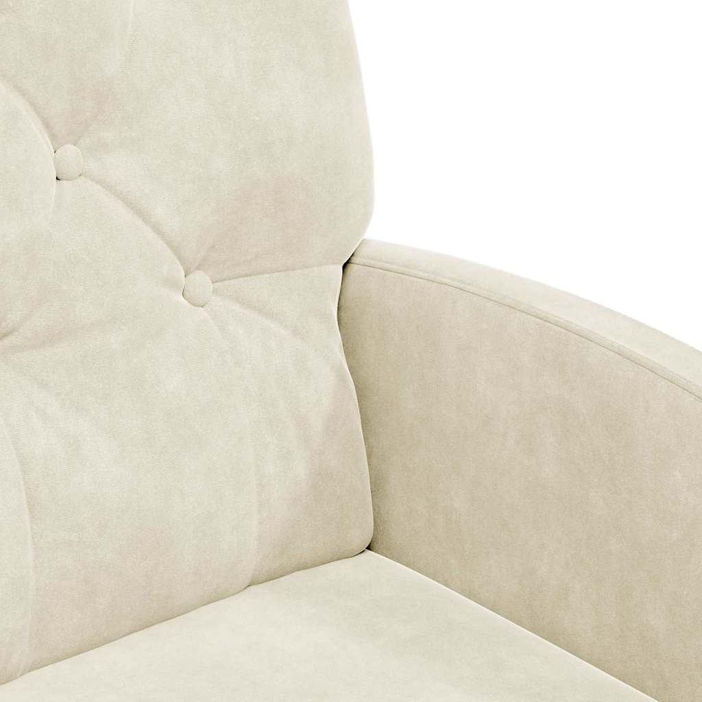 vidaXL Καρέκλες φαγητού με τροχούς 2 pcs Κρεμ 58 x 67 x 97 εκ Βελούδο