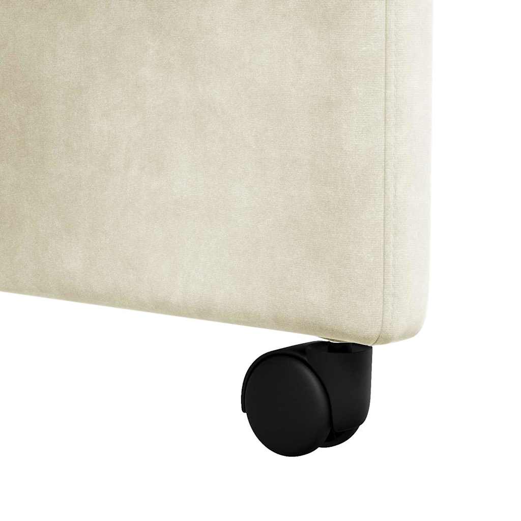 vidaXL Καρέκλες φαγητού με τροχούς 2 pcs Κρεμ 58 x 67 x 97 εκ Βελούδο