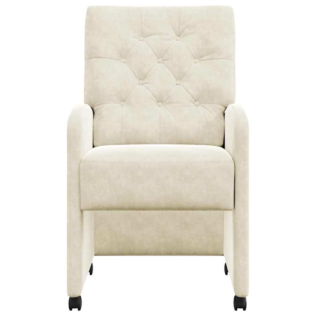 vidaXL Καρέκλες φαγητού με τροχούς 2 pcs Κρεμ 58 x 67 x 97 εκ Βελούδο