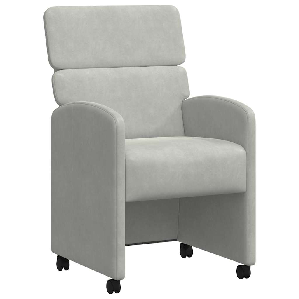 vidaXL Καρέκλες φαγητού 2 pcs Ανοιχτό γκρι 58 x 65 x 98 εκ. Βελούδο