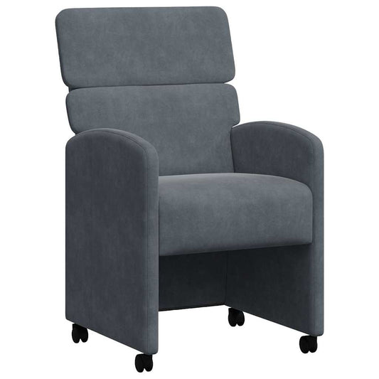 vidaXL Καρέκλες Φαγητού με Ρόδες 2 pcs Σκούρο γκρι 58 x 65 x 98 εκ.