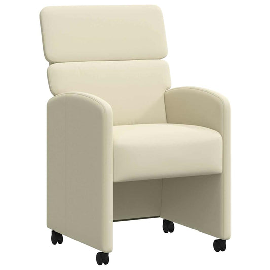 vidaXL Καρέκλες Φαγητού με Ρόδες 2 pcs Κρεμ 58 x 65 x 98 εκ.