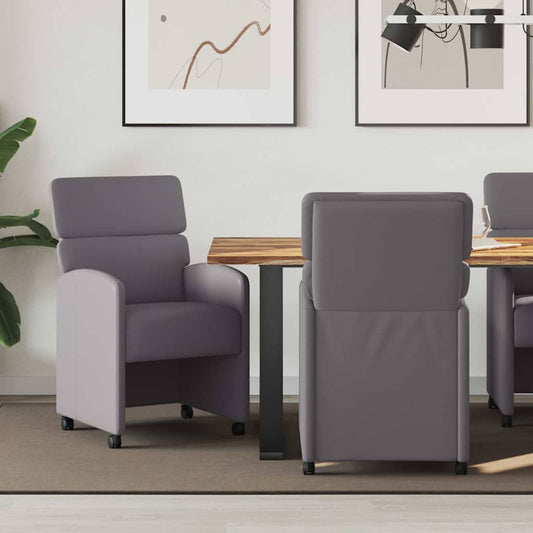 vidaXL Καρέκλες Φαγητού με Ρόδες 2 pcs Γκρι 58 x 65 x 98 εκ.