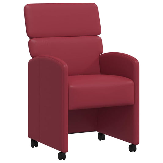 vidaXL Καρέκλες Φαγητού με Ρόδες 2 pcs Μπορντό 58 x 65 x 98 εκ.