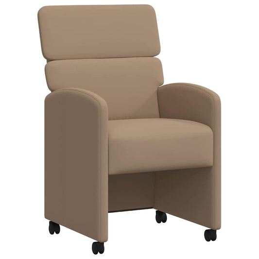 vidaXL Καρέκλες φαγητού με τροχούς 2 pcs Καπουτσίνο 58 x 65 x 98 εκ.