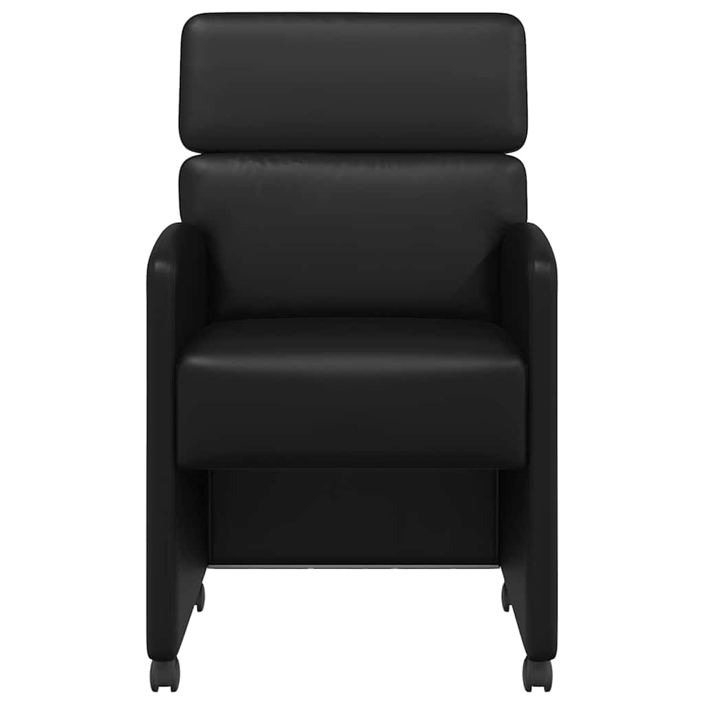 vidaXL Καρέκλες φαγητού 2 pcs Μαύρο 58 x 65 x 98 εκ. Τεχνητό δέρμα