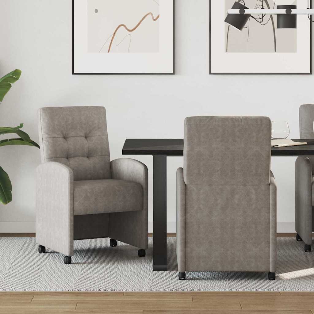 vidaXL Καρέκλες φαγητού 2 pcs Γκρι 57 x 67 x 98 εκ Τεχνητό δέρμα
