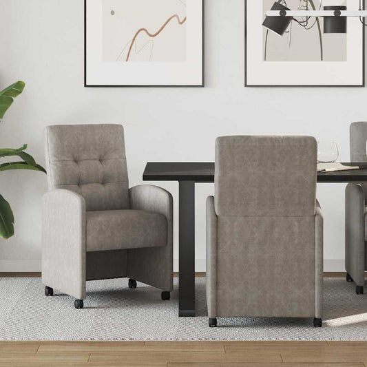 vidaXL Καρέκλες φαγητού 2 pcs Γκρι 57 x 67 x 98 εκ Τεχνητό δέρμα